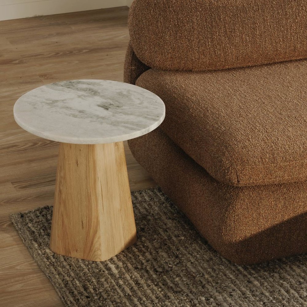 Evelyn Accent Table Ashen Grey Matrix Marble. Picture 8