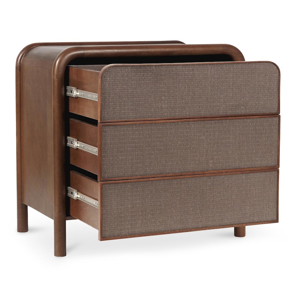 Rye 3 Drawer Nightstand Warm Brown. Picture 4