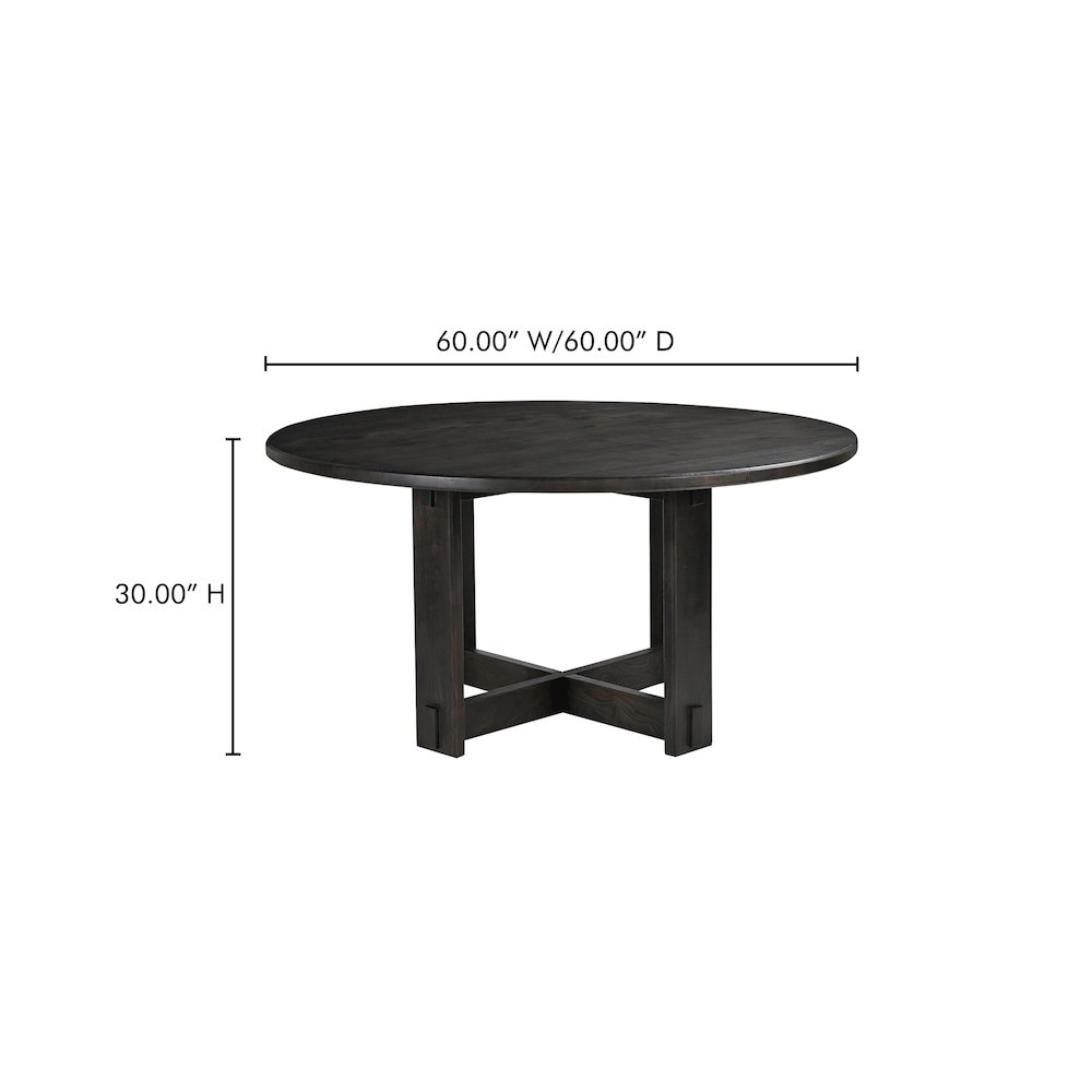 Glenn Round Dining Table Dark Brown. Picture 10