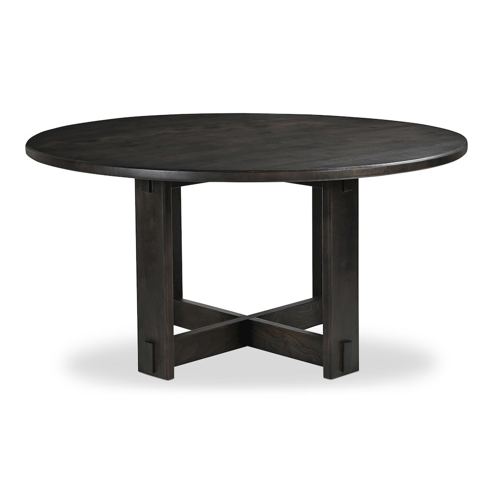 Glenn Round Dining Table Dark Brown. Picture 1