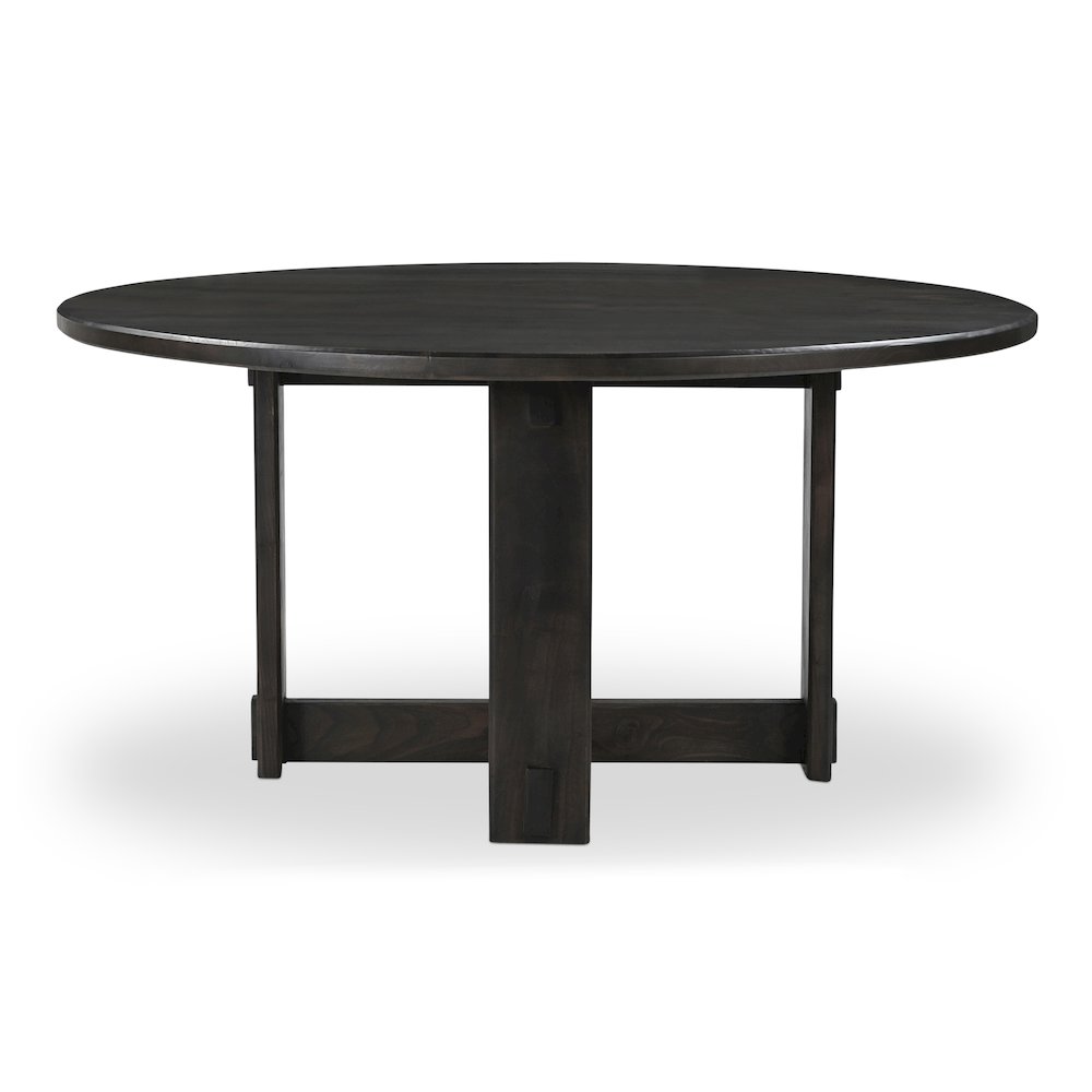 Glenn Round Dining Table Dark Brown. Picture 2