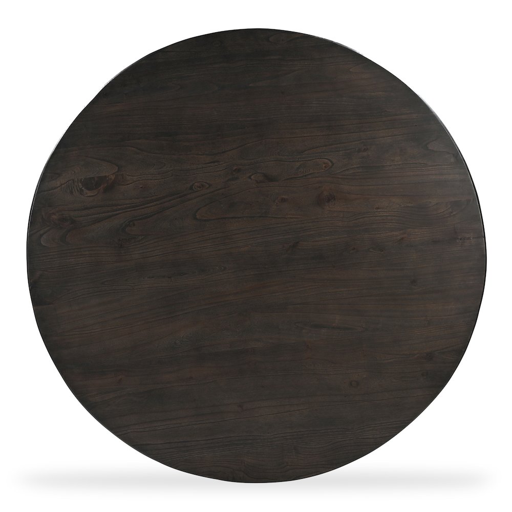 Glenn Round Dining Table Dark Brown. Picture 3