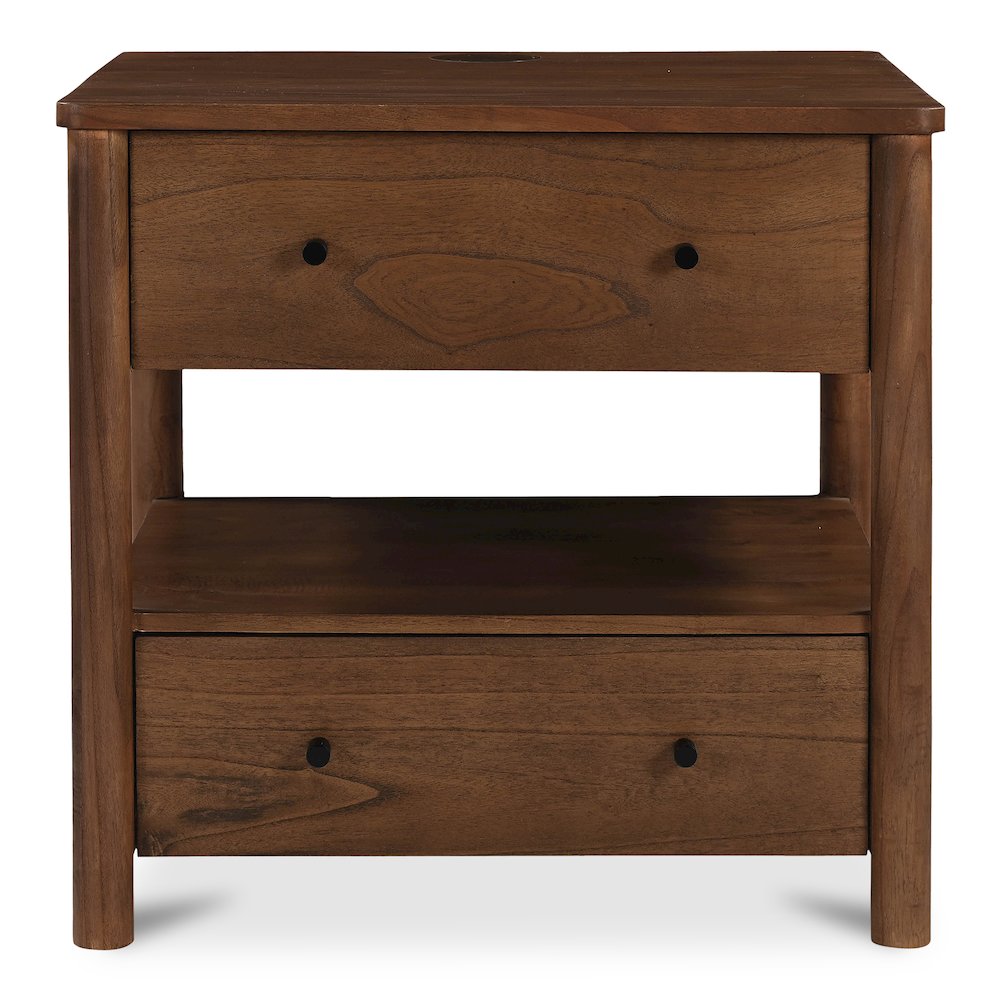 Lottie Charging Nightstand Brown. Picture 1