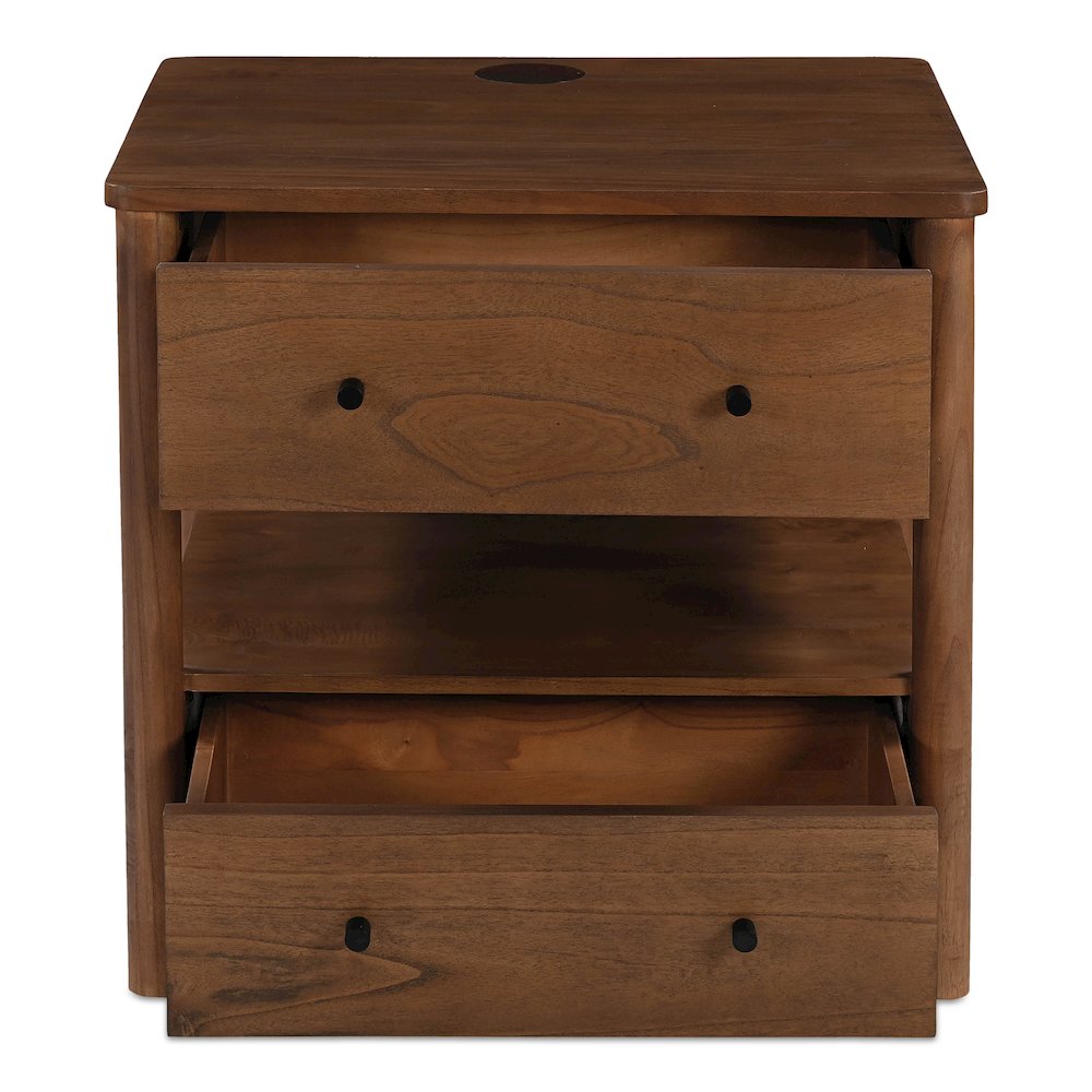 Lottie Charging Nightstand Brown. Picture 4
