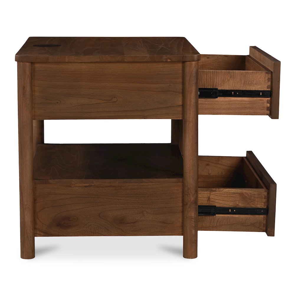 Lottie Charging Nightstand Brown. Picture 3