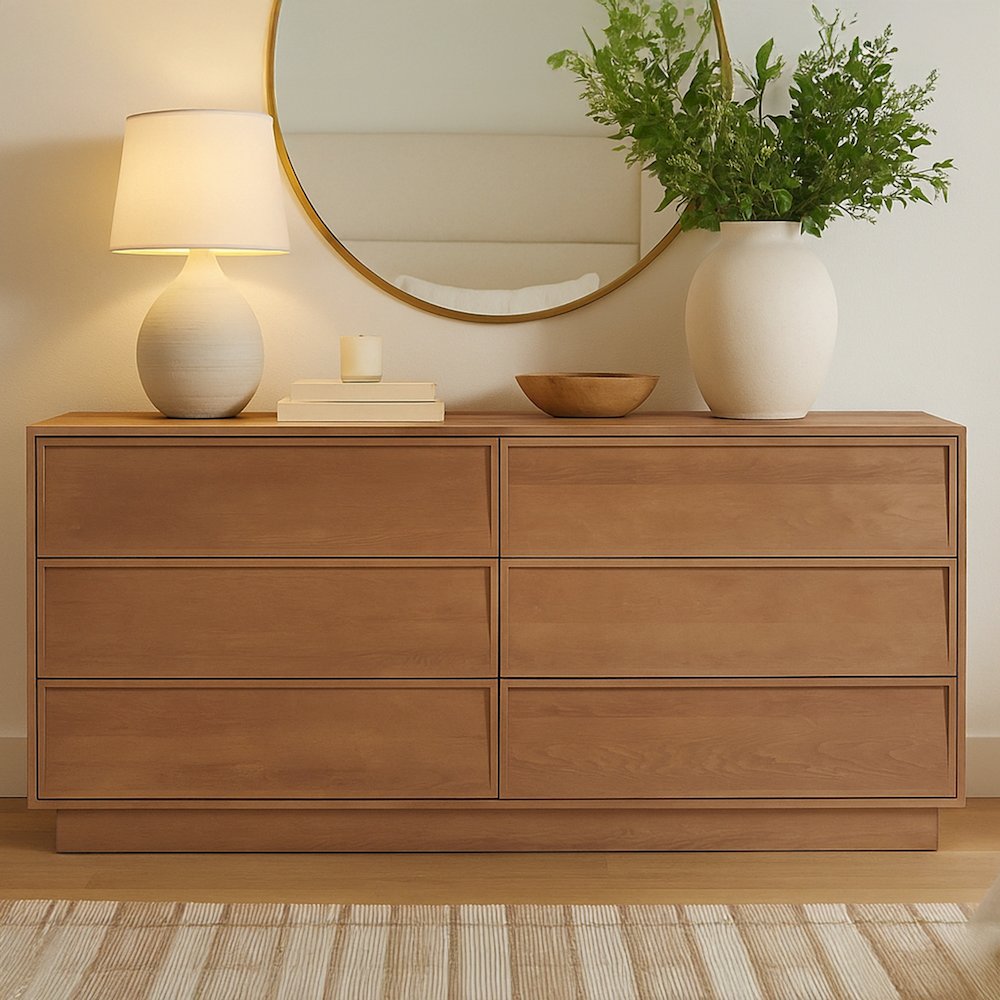 Hudson 6 Drawer Dresser Natural. Picture 2