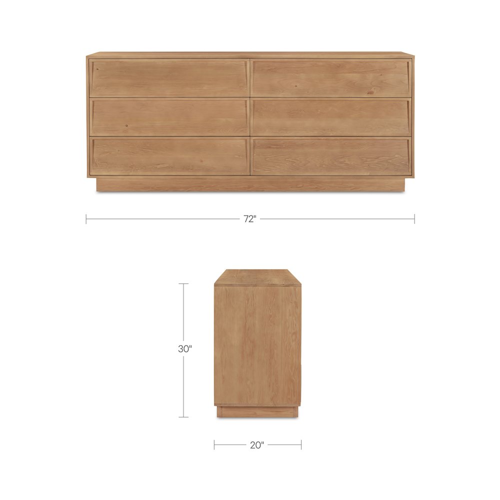 Hudson 6 Drawer Dresser Natural. Picture 8