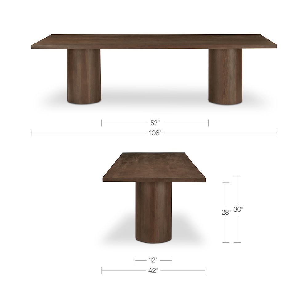 Hadley Dining Table Small Warm Brown. Picture 6