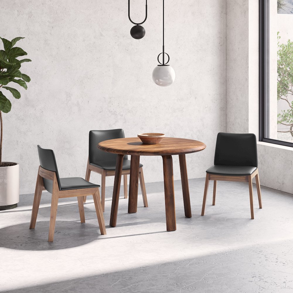 Deco Dining Chair Ebony PVC - Set Of Two. Picture 10