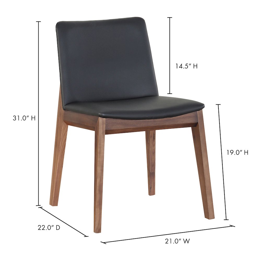 Deco Dining Chair Ebony PVC - Set Of Two. Picture 11
