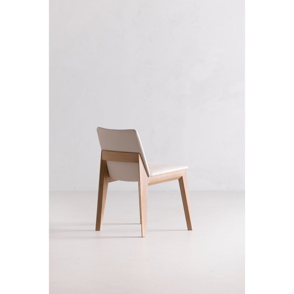Deco Oak Dining Chair Cream White PVC - Set Of Two. Picture 9