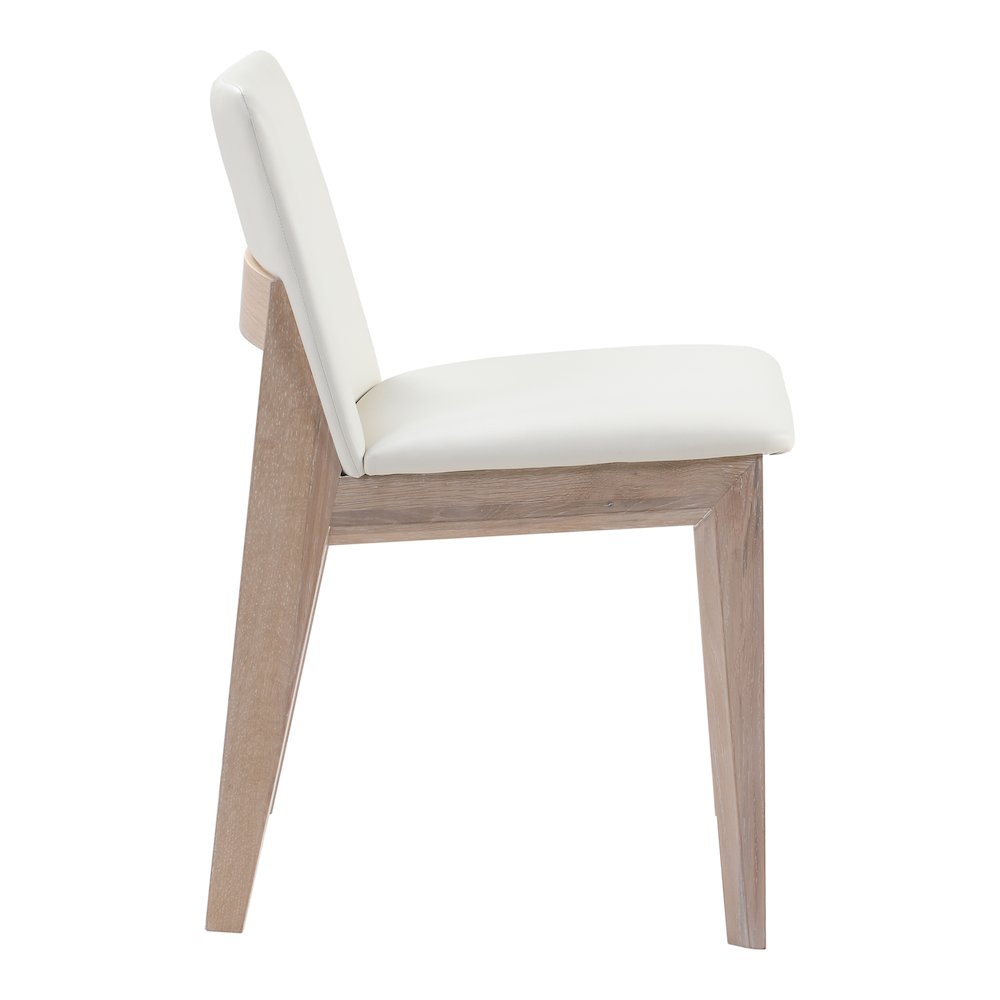 Deco Oak Dining Chair Cream White PVC - Set Of Two. Picture 6