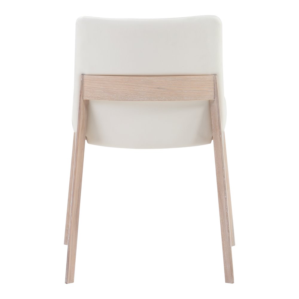 Deco Oak Dining Chair Cream White PVC - Set Of Two. Picture 7