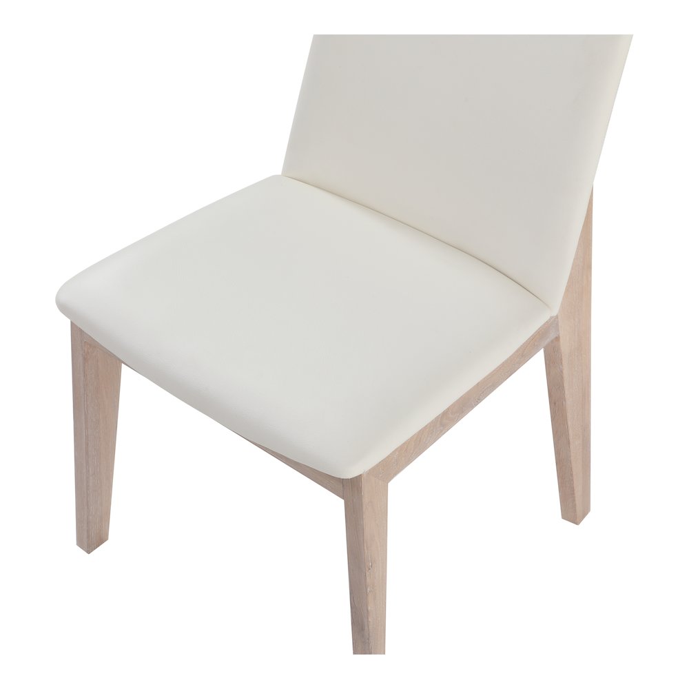 Deco Oak Dining Chair Cream White PVC - Set Of Two. Picture 8