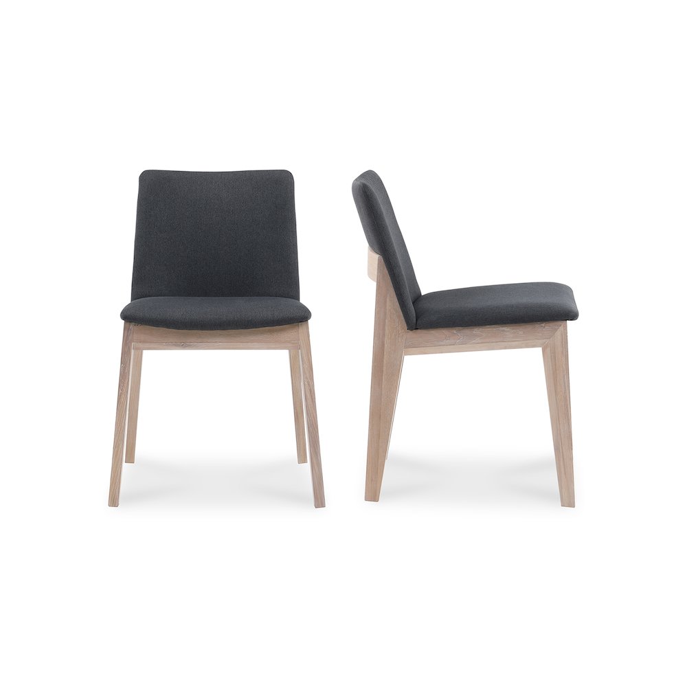 Deco Oak Dining Chair Dark Grey - Set Of Two. Picture 1