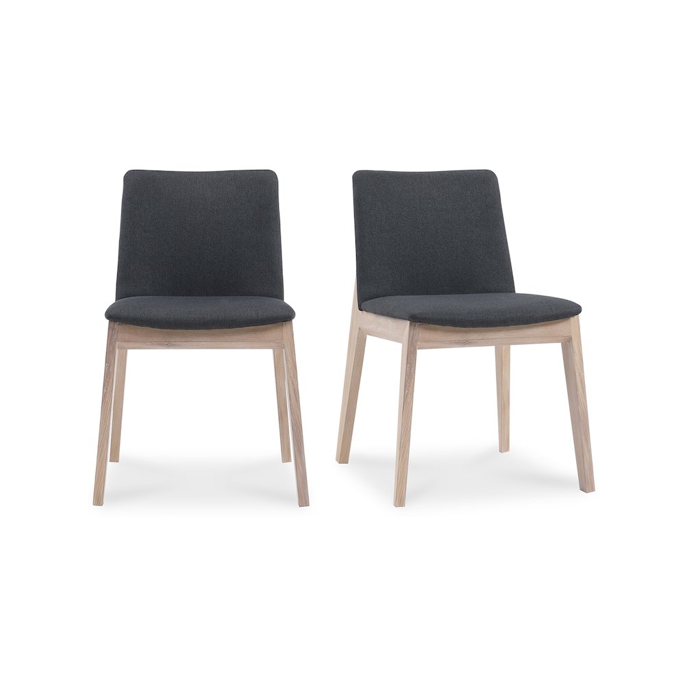 Deco Oak Dining Chair Dark Grey - Set Of Two. Picture 2