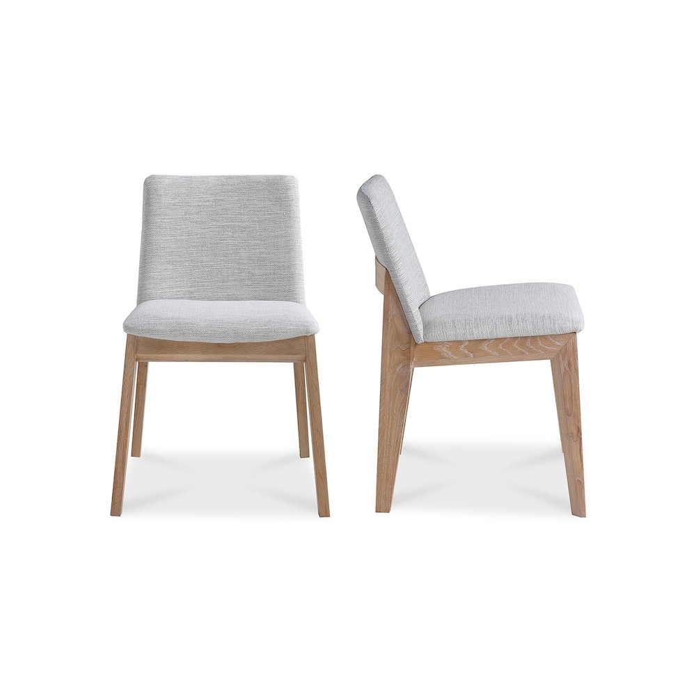 Deco Oak Dining Chair Light Grey - Set Of Two. Picture 1
