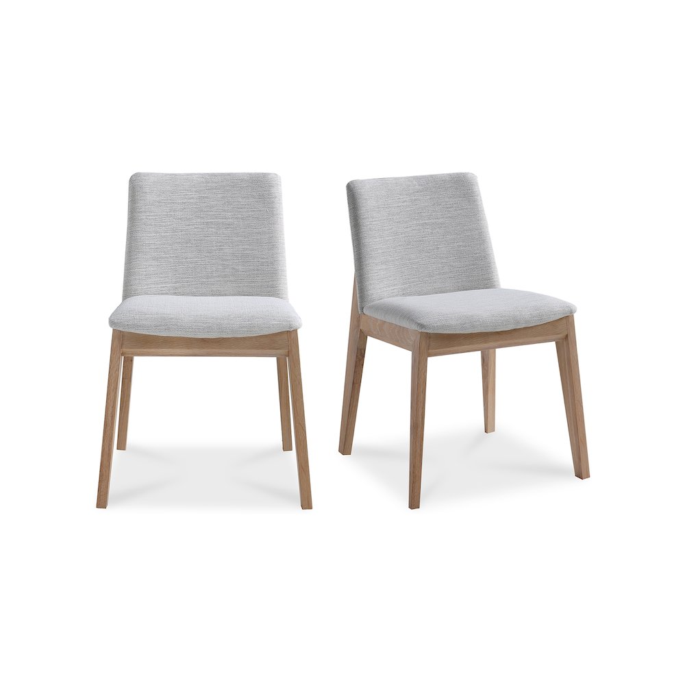 Deco Oak Dining Chair Light Grey - Set Of Two. Picture 2