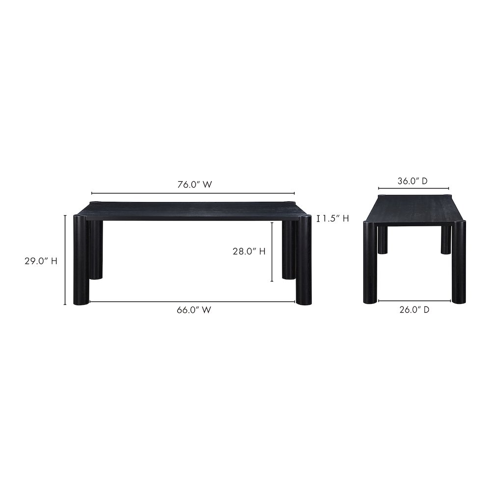 Post Small Dining Table Black. Picture 9