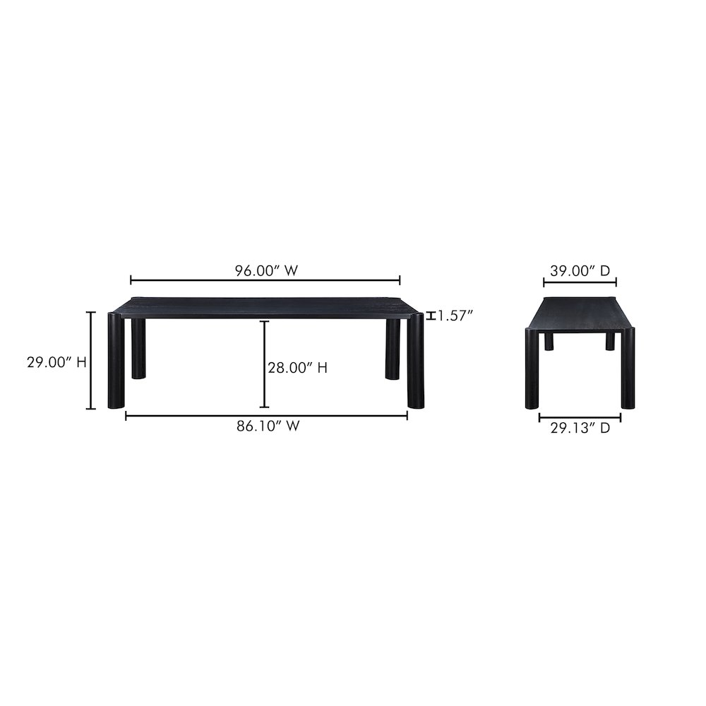 Post Large Dining Table Black. Picture 8