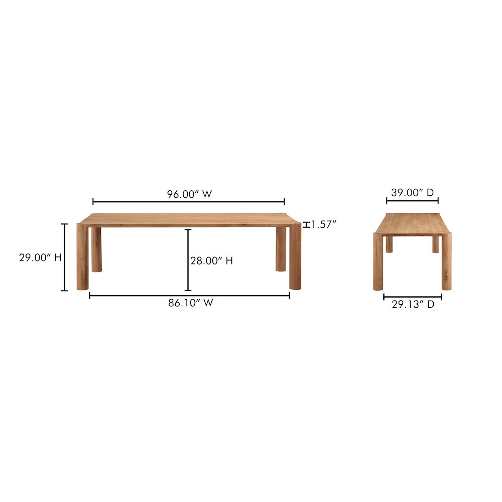 Post Large Table Large Natural Oak. Picture 8