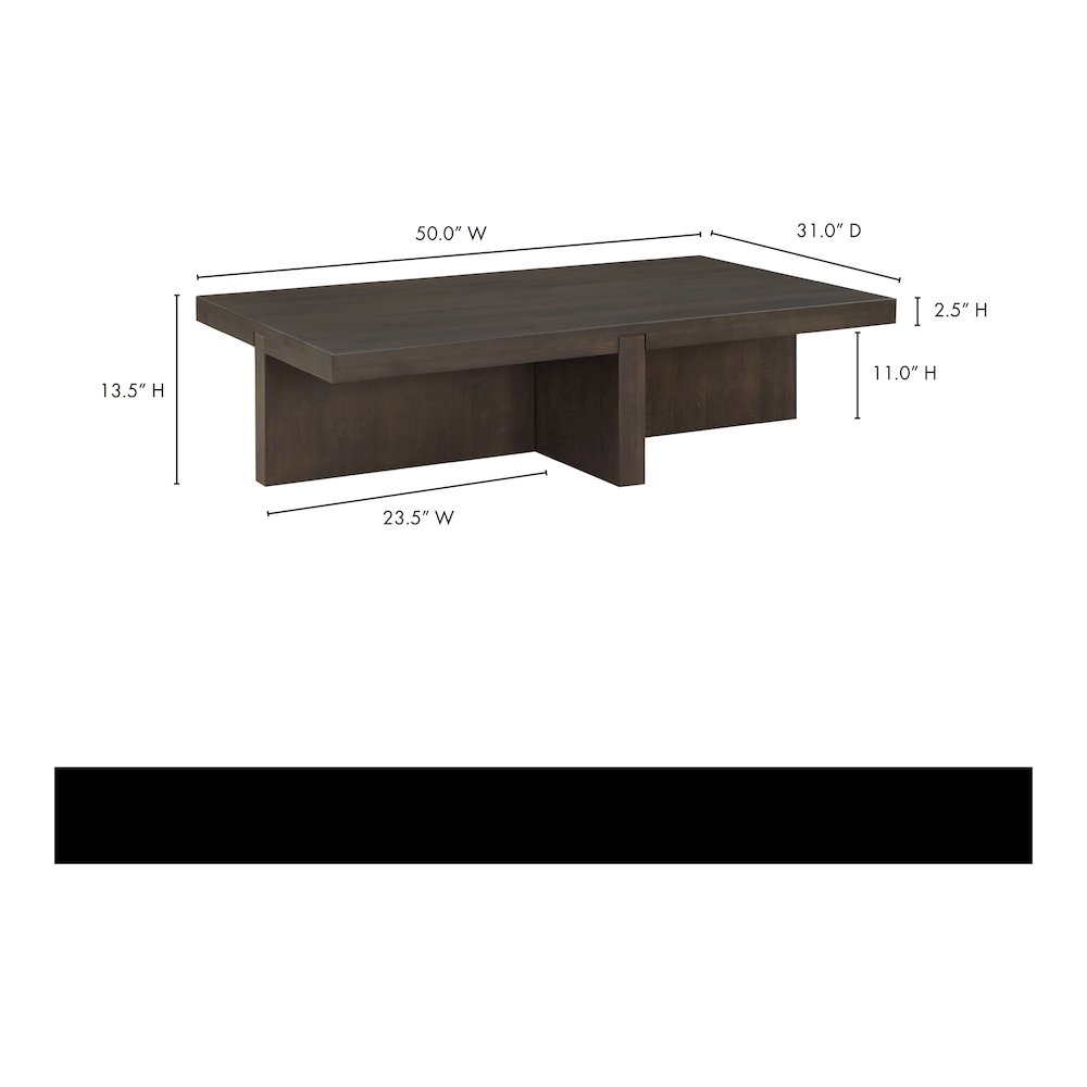 Folke Rectangular Coffee Table Dark Brown. Picture 9