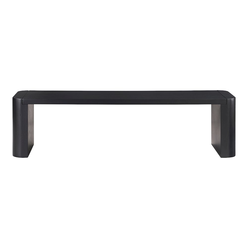 Post Small Dining Bench Black. Picture 1