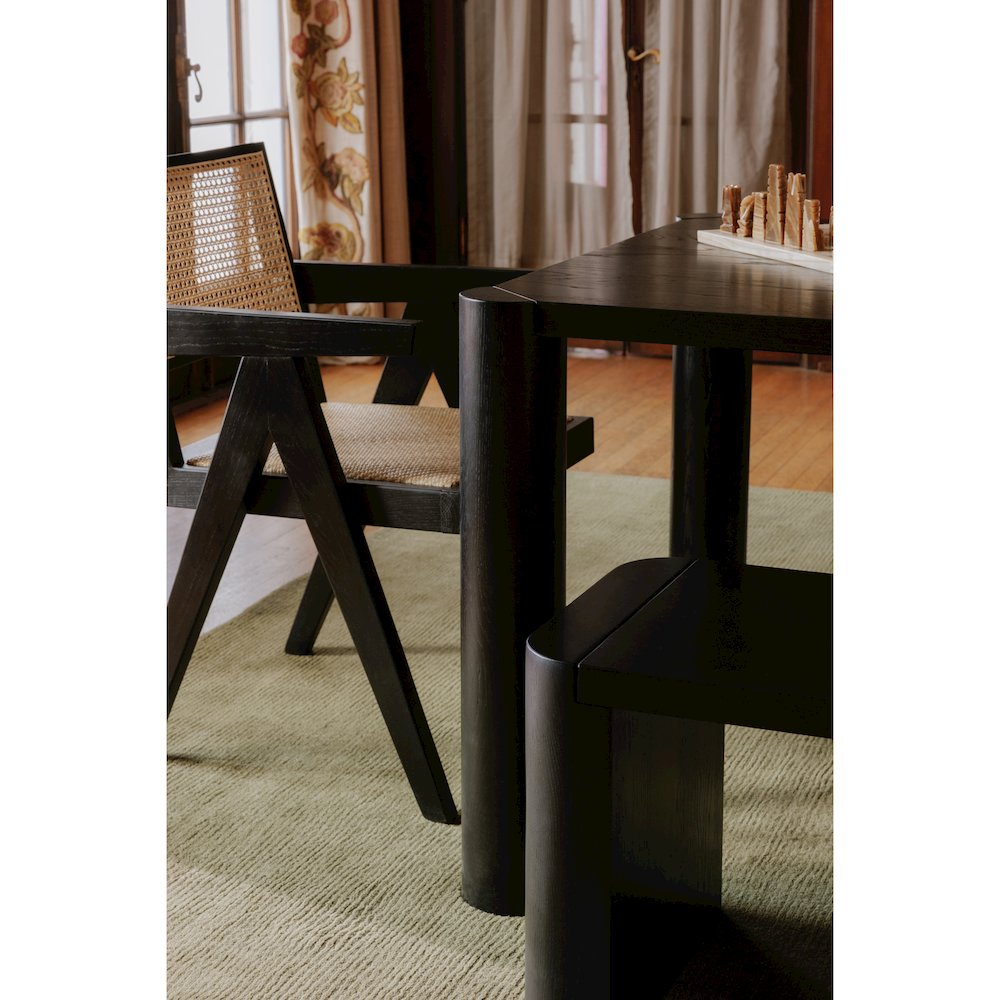Post Small Dining Bench Black. Picture 7