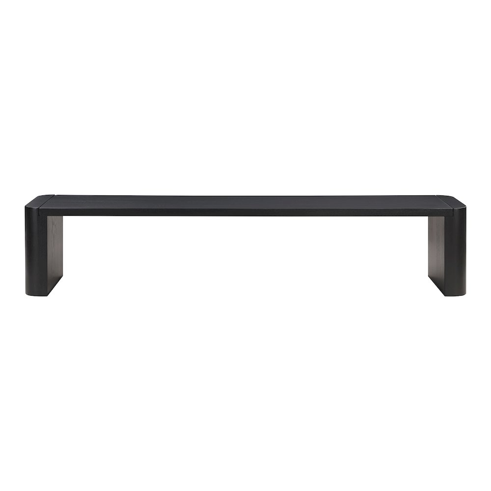 Post Large Dining Bench Black. Picture 1