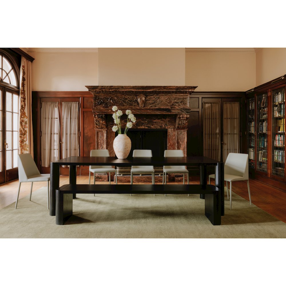 Post Large Dining Bench Black. Picture 8