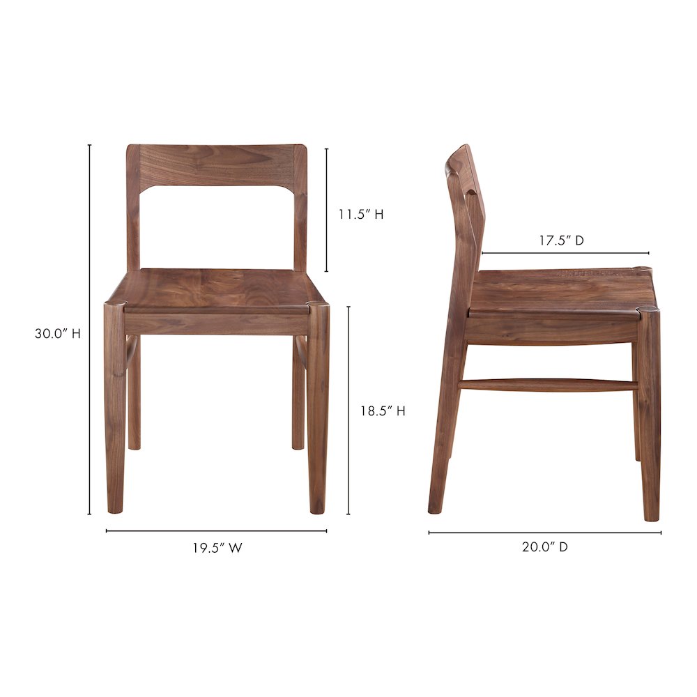 Owing Dining Chair Walnut Brown - Set Of Two. Picture 13