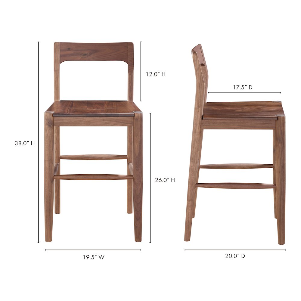 Owing Counter Stool Walnut Brown. Picture 9