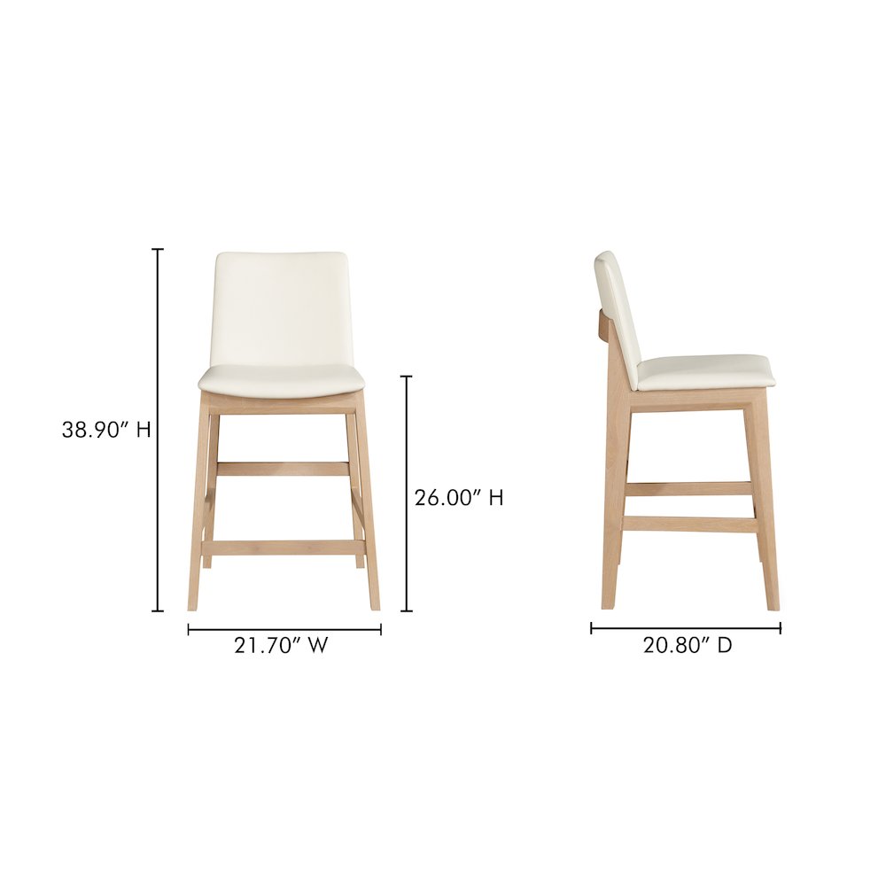 Deco Oak Counter Stool White PVC. Picture 9