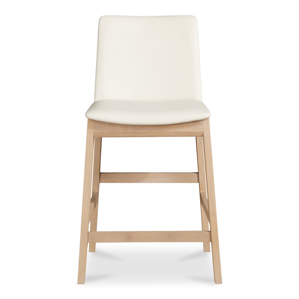 Deco Oak Counter Stool White PVC. Picture 1