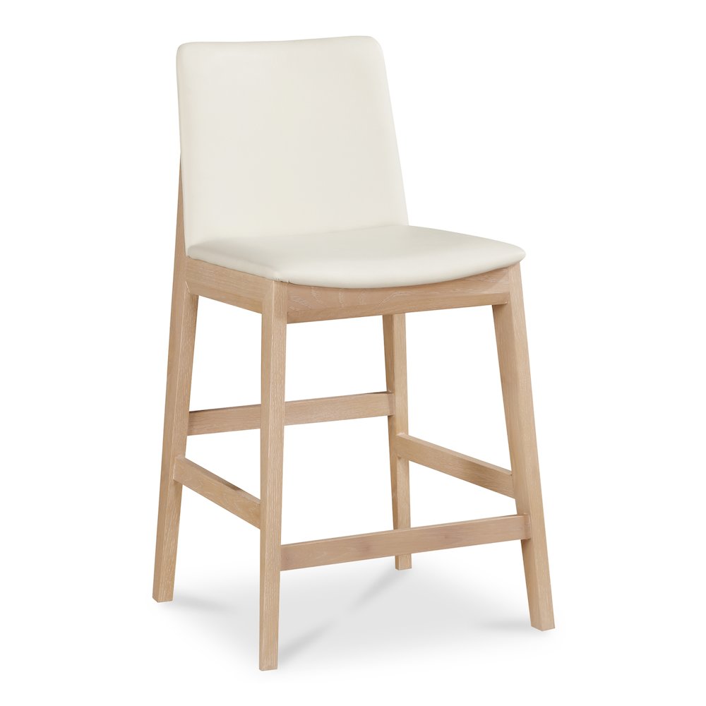 Deco Oak Counter Stool White PVC. Picture 2