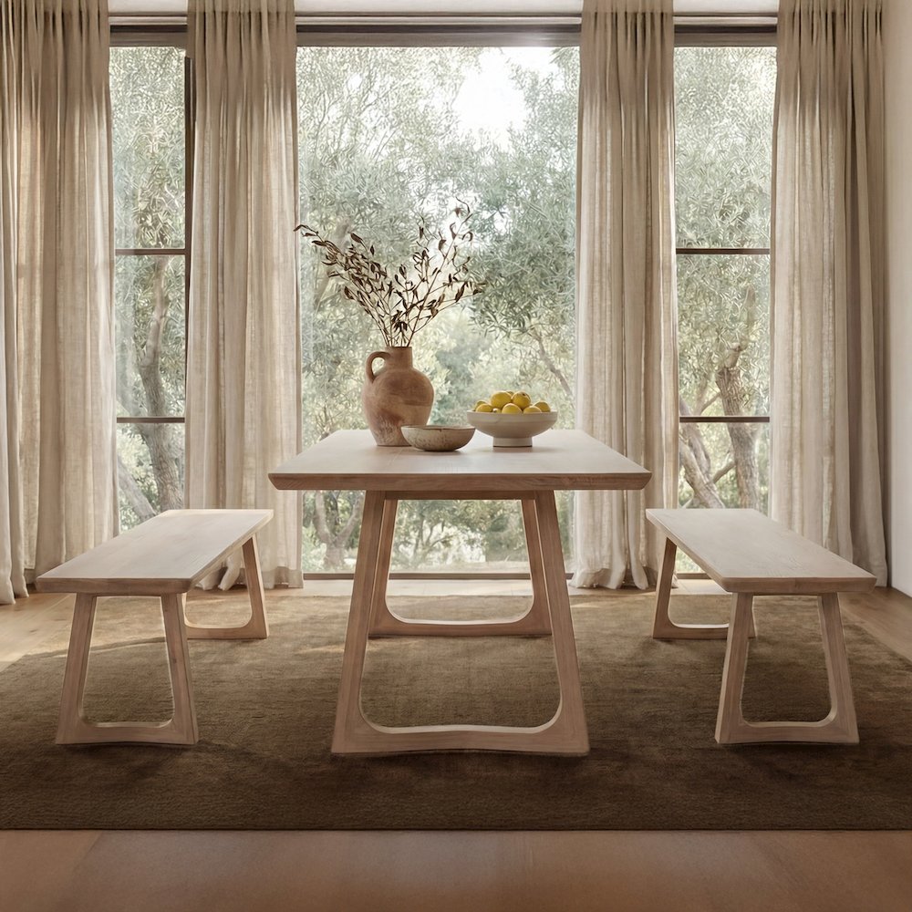 Silas Dining Bench Oak. Picture 2