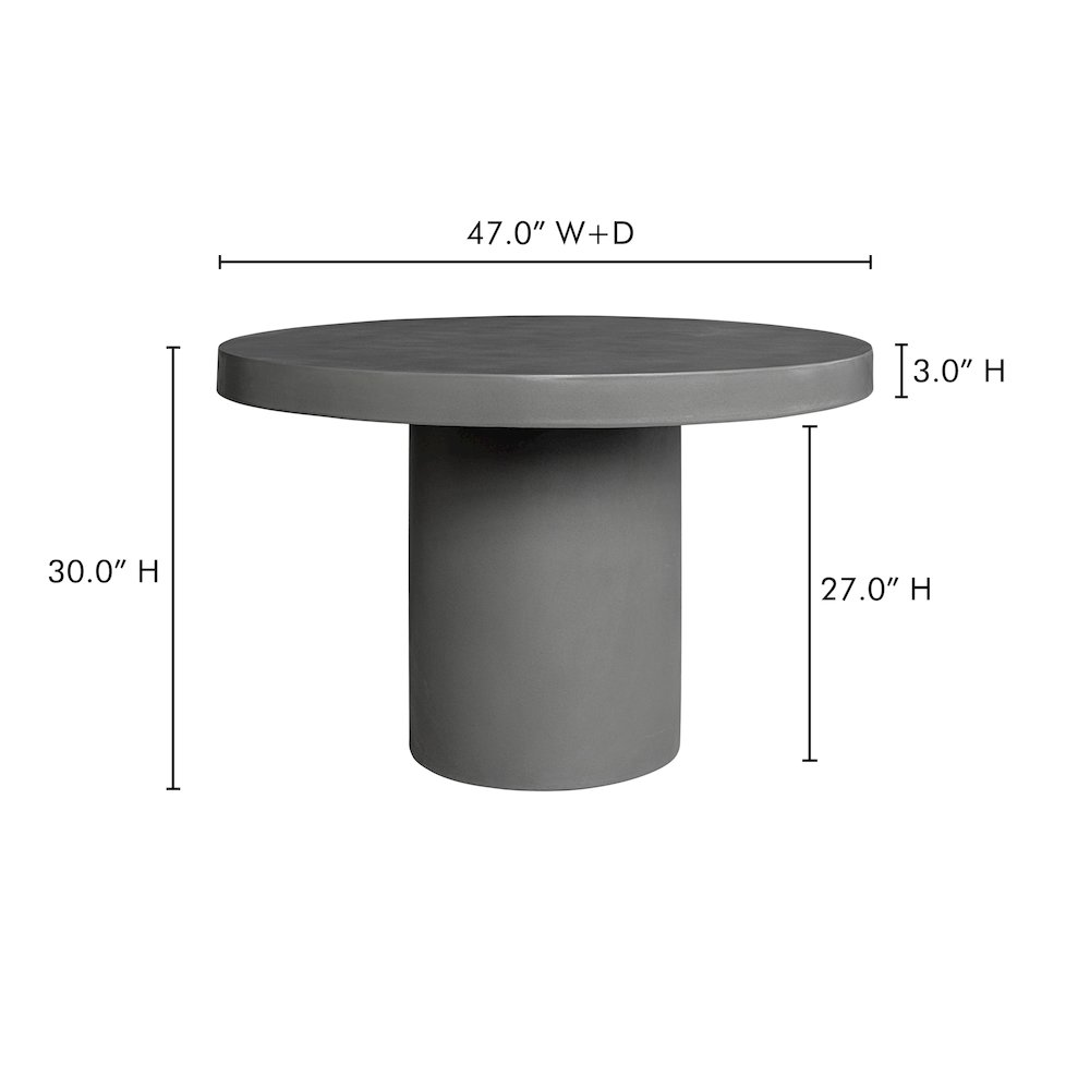 Cassius Round Outdoor Dining Table Dark Grey. Picture 7