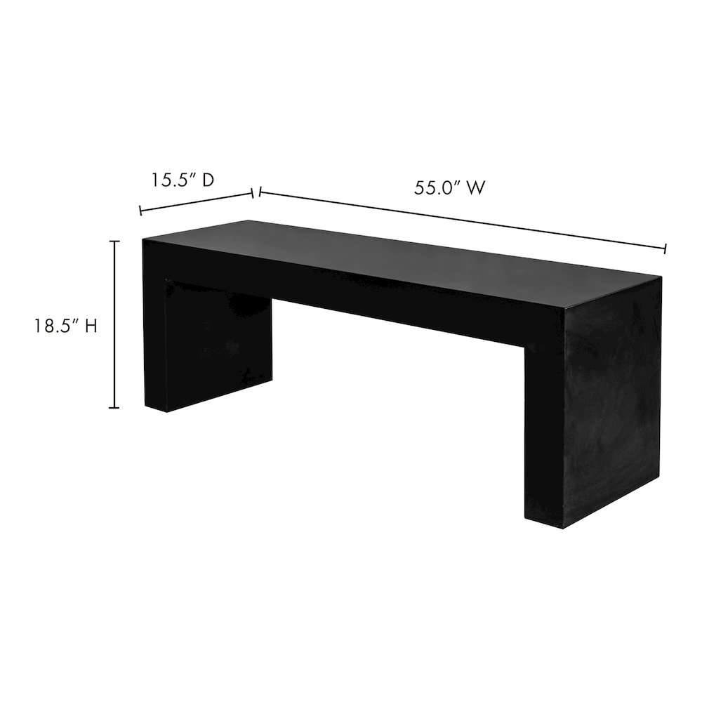 Lazarus Outdoor Bench Black. Picture 8