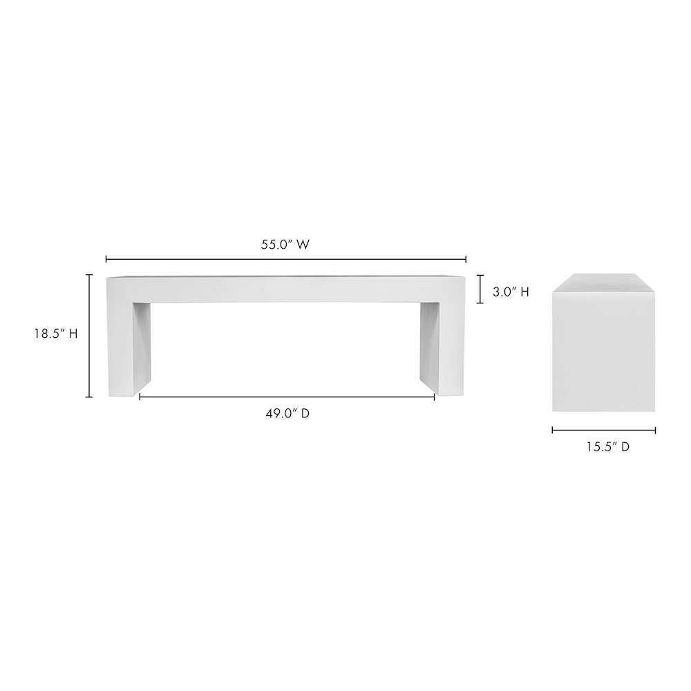 Lazarus Outdoor Bench White. Picture 9