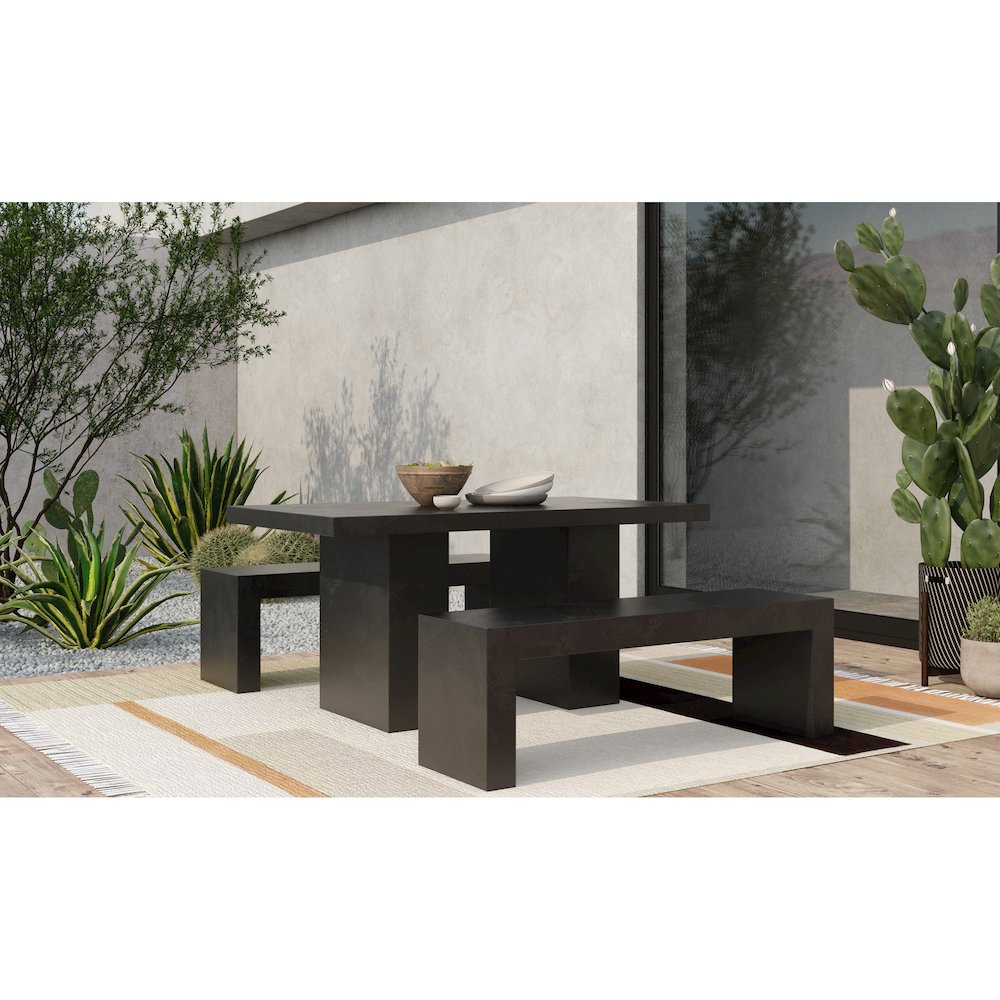Aurelius 2 Outdoor Dining Table Black. Picture 7