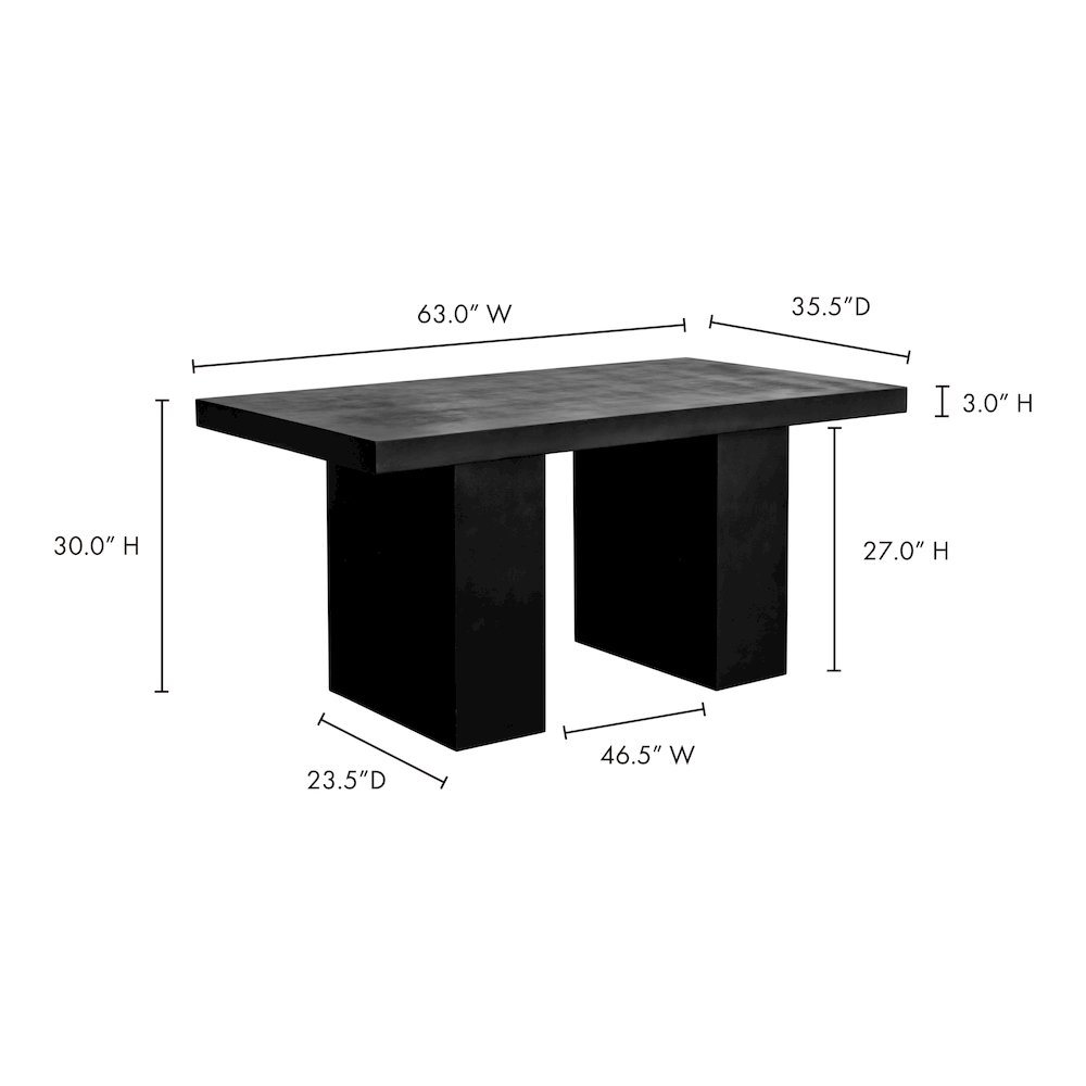 Aurelius 2 Outdoor Dining Table Black. Picture 8