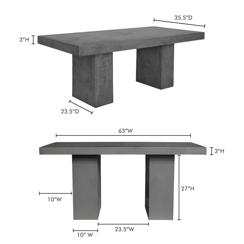 Aurelius 2 Outdoor Dining Table Dark Grey. Picture 8