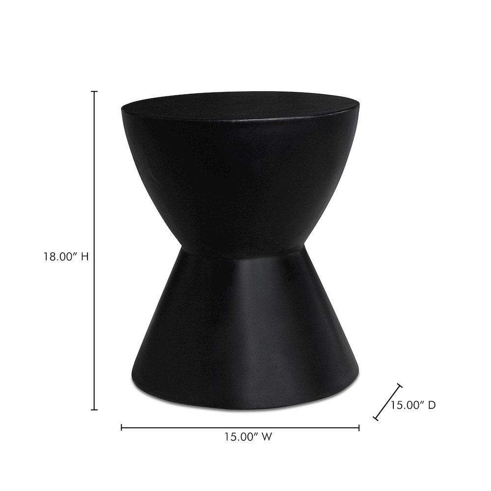 Hourglass Outdoor Stool Black. Picture 7