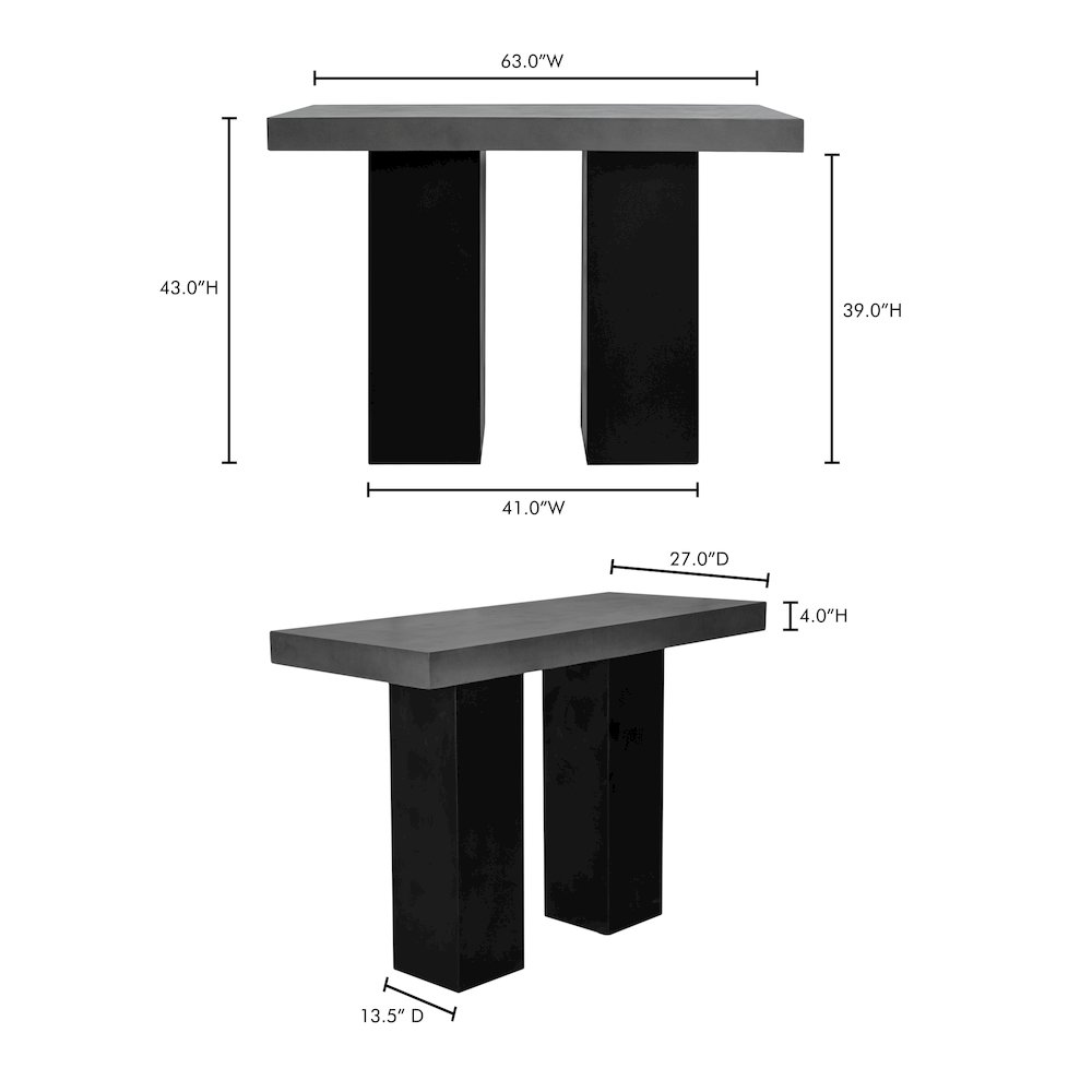 Lithic Outdoor Bar Table Dark Grey. Picture 8
