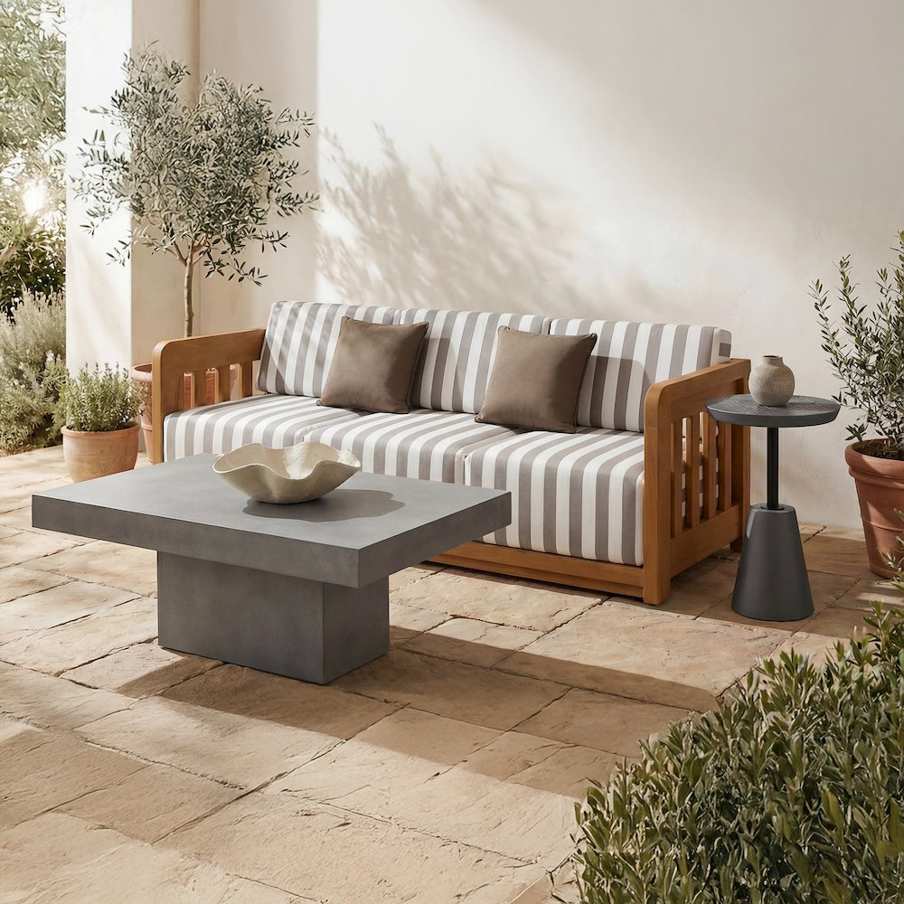 Foundation Outdoor Accent Table Dark Grey. Picture 5