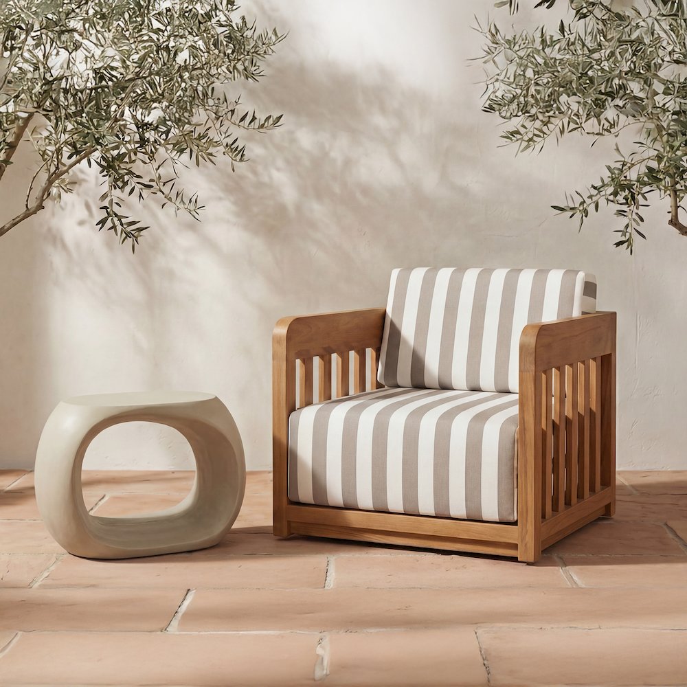 Albers Outdoor Stool Cream. Picture 6