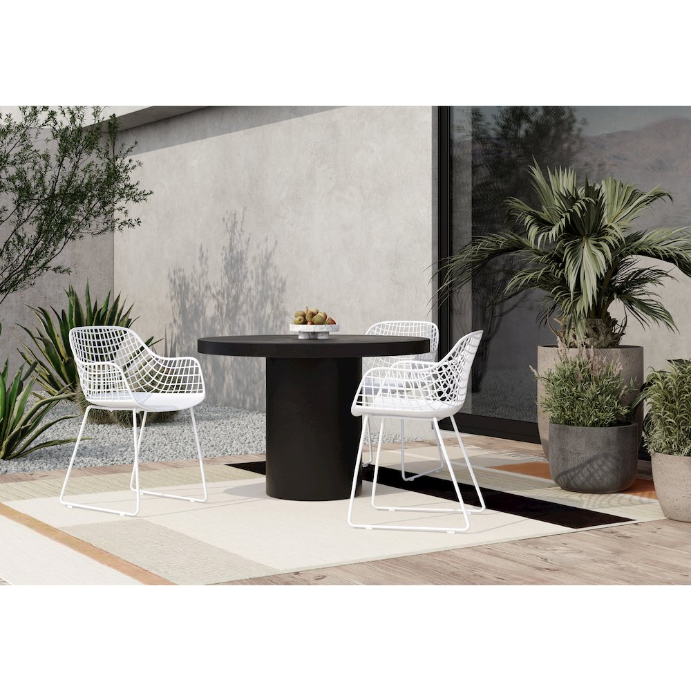 Cassius Round Outdoor Dining Table Black. Picture 5