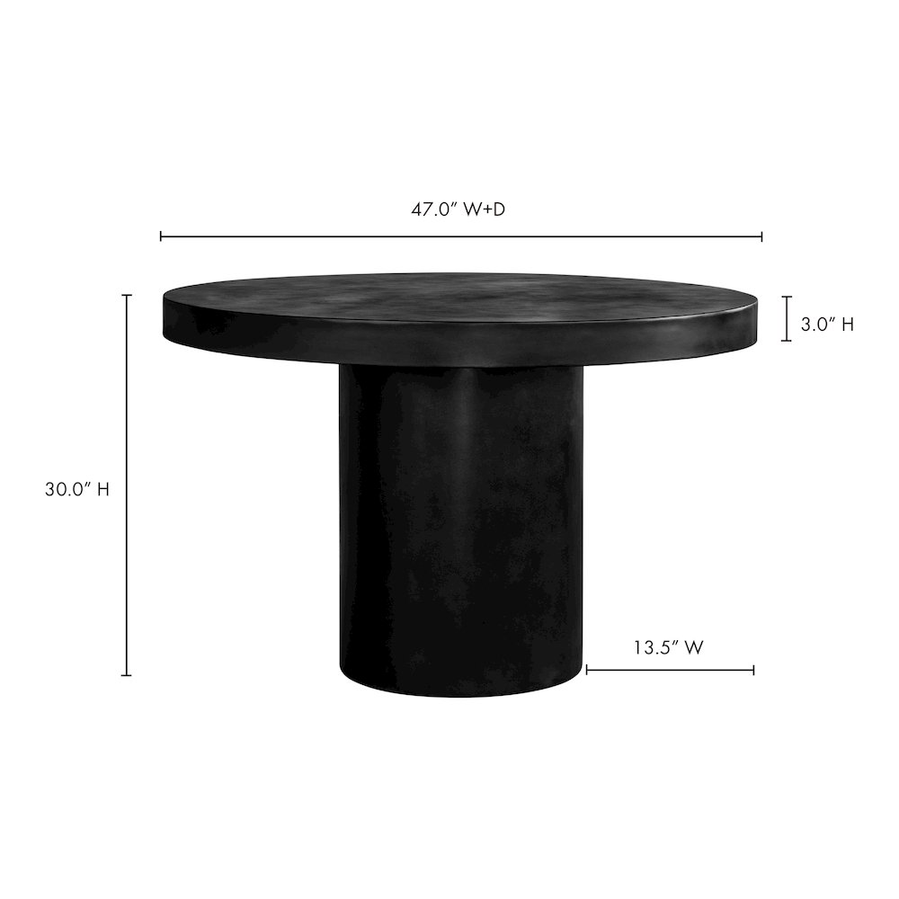 Cassius Round Outdoor Dining Table Black. Picture 6