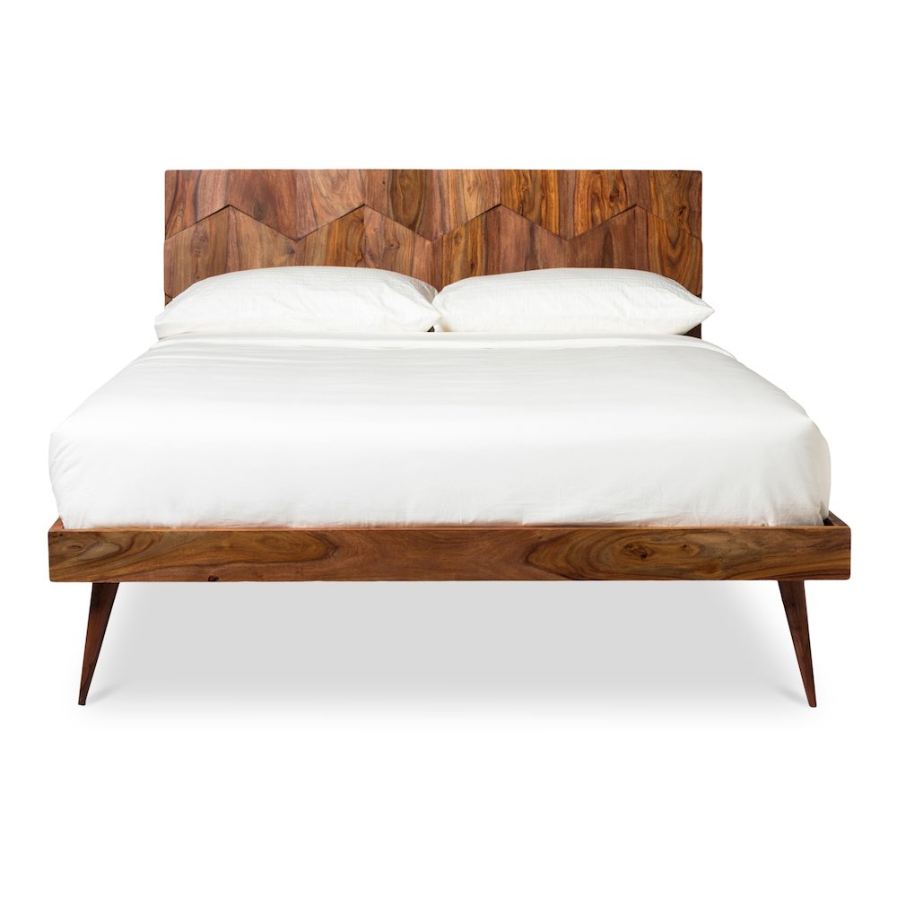 O2 Queen Bed Dark Brown. Picture 1