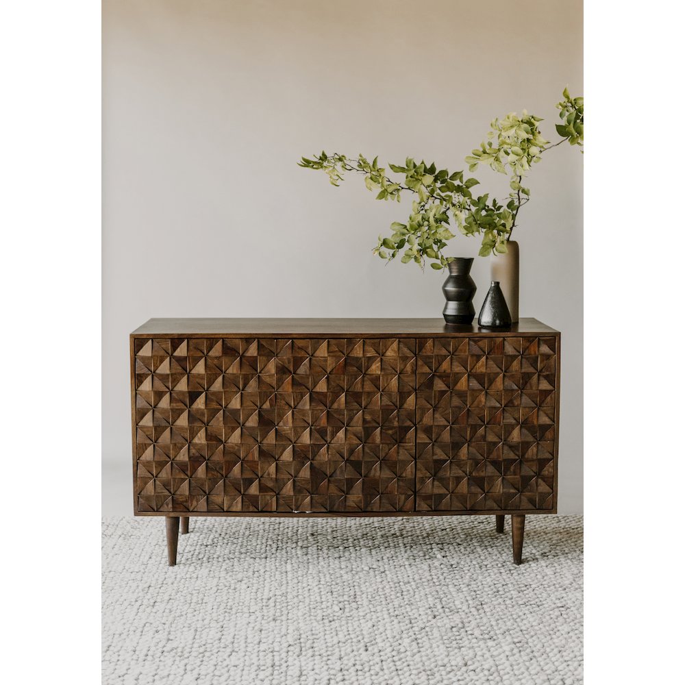 Pablo 3 Door Sideboard Dark Brown. Picture 7